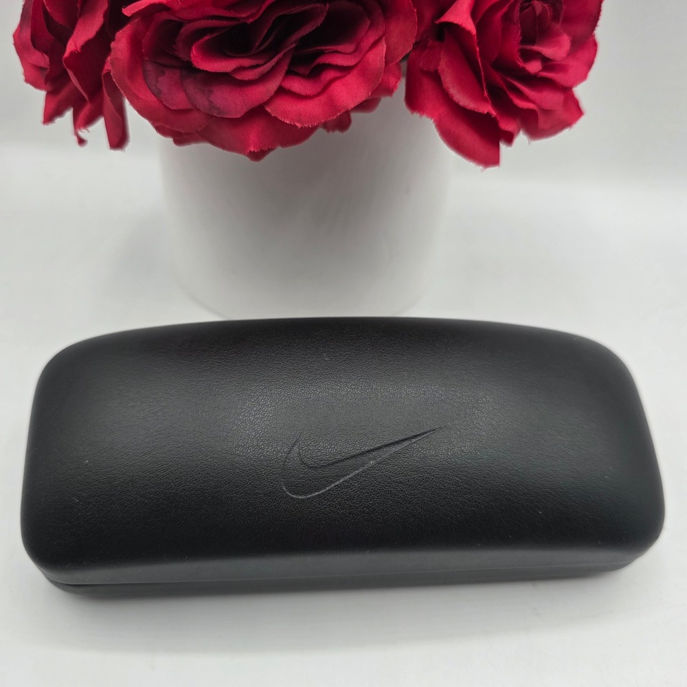Nike Black Hard‎ Shell Sunglasses Case Made in Italy Embossed Swoosh Logo